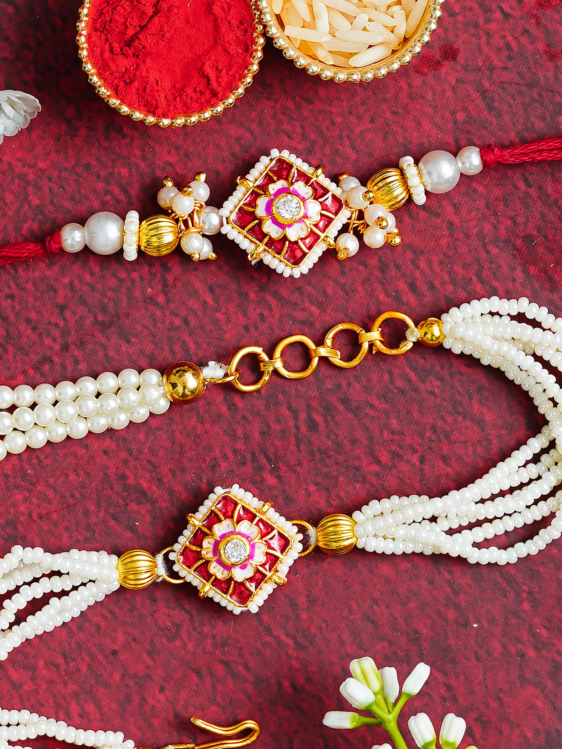 Traditional Rakhi Set with Free Chawal & Kumkum