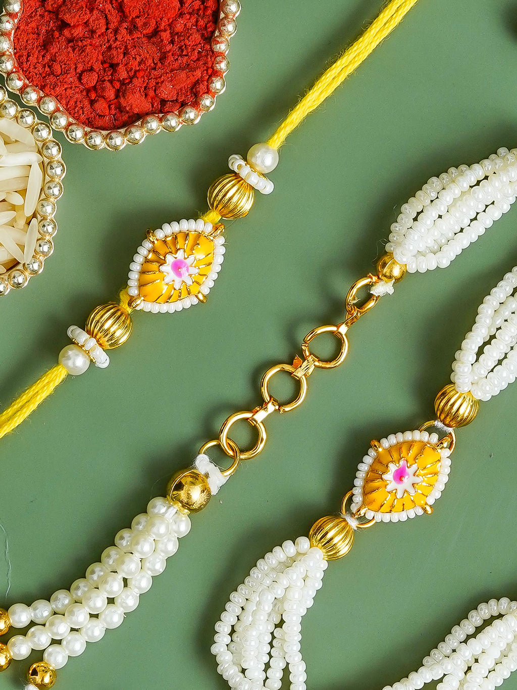 Traditional Rakhi Set with Free Chawal & Kumkum