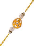 Kundan Pearl Rakhi – Free Chawal & Kumkum