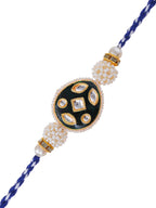 Kundan Pearl Rakhi – Free Chawal & Kumkum