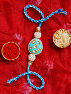 Kundan Pearl Rakhi – Free Chawal & Kumkum