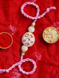 Kundan Pearl Rakhi – Free Chawal & Kumkum