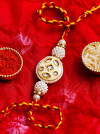 Kundan Pearl Rakhi – Free Chawal & Kumkum