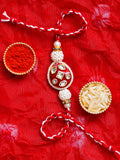 Kundan Pearl Rakhi – Free Chawal & Kumkum