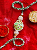 Kundan Pearl Rakhi – Free Chawal & Kumkum