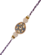 Kundan Pearl Rakhi – Free Chawal & Kumkum