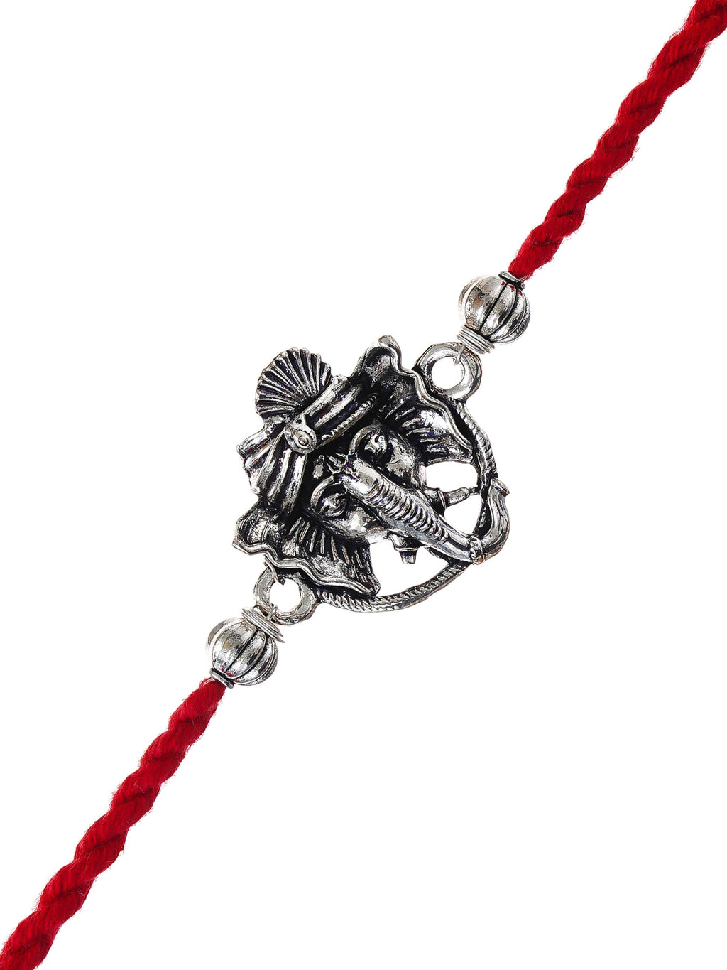 Ganesh Rakhi – Traditional Metal Rakhis – Free Chawal & Kumkum