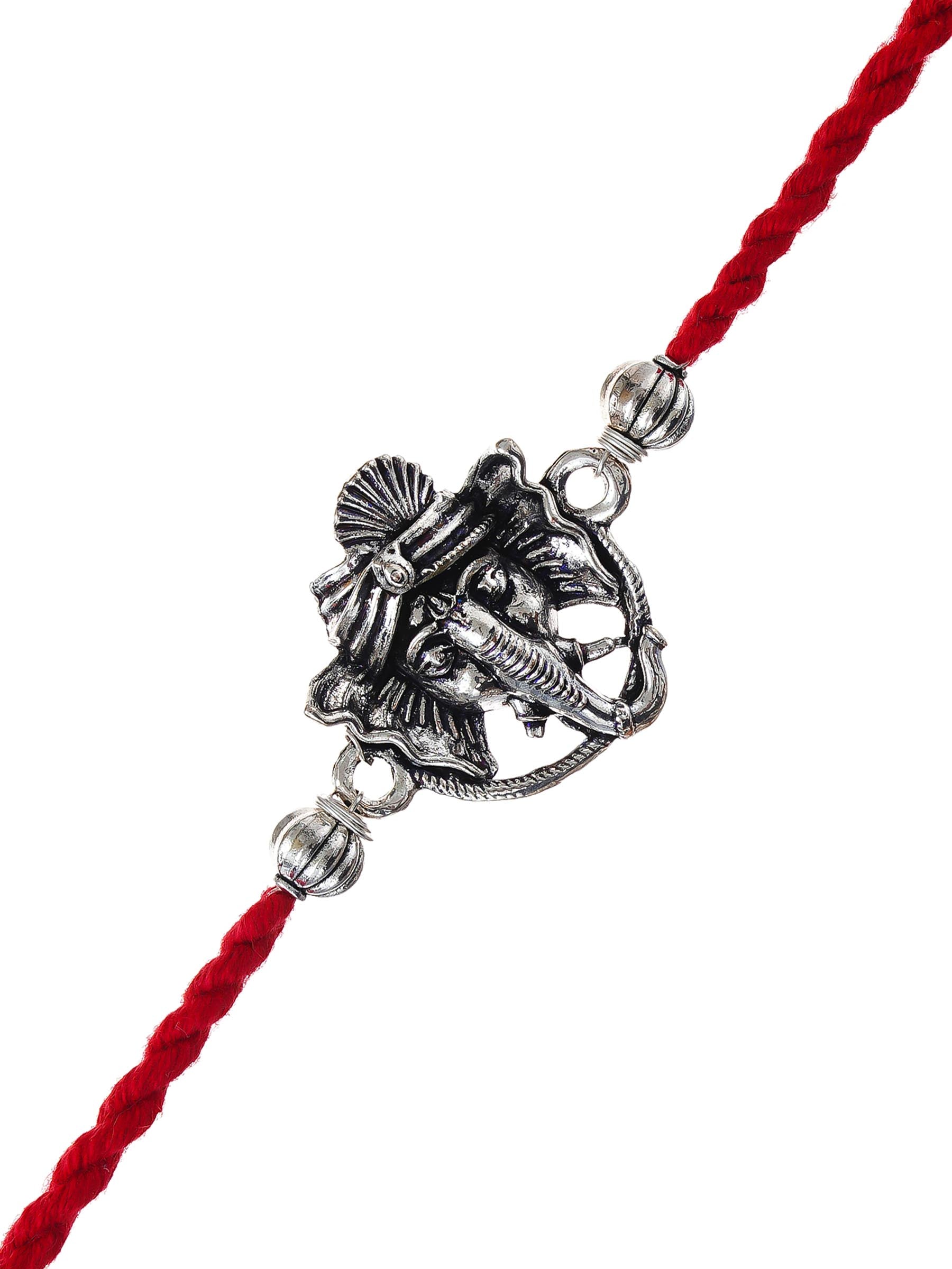Ganesh Rakhi – Traditional Metal Rakhis – Free Chawal & Kumkum
