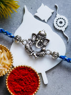 Ganesh Rakhi – Traditional Metal Rakhis – Free Chawal & Kumkum