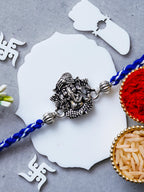 Ganesh Rakhi – Traditional Metal Rakhis – Free Chawal & Kumkum
