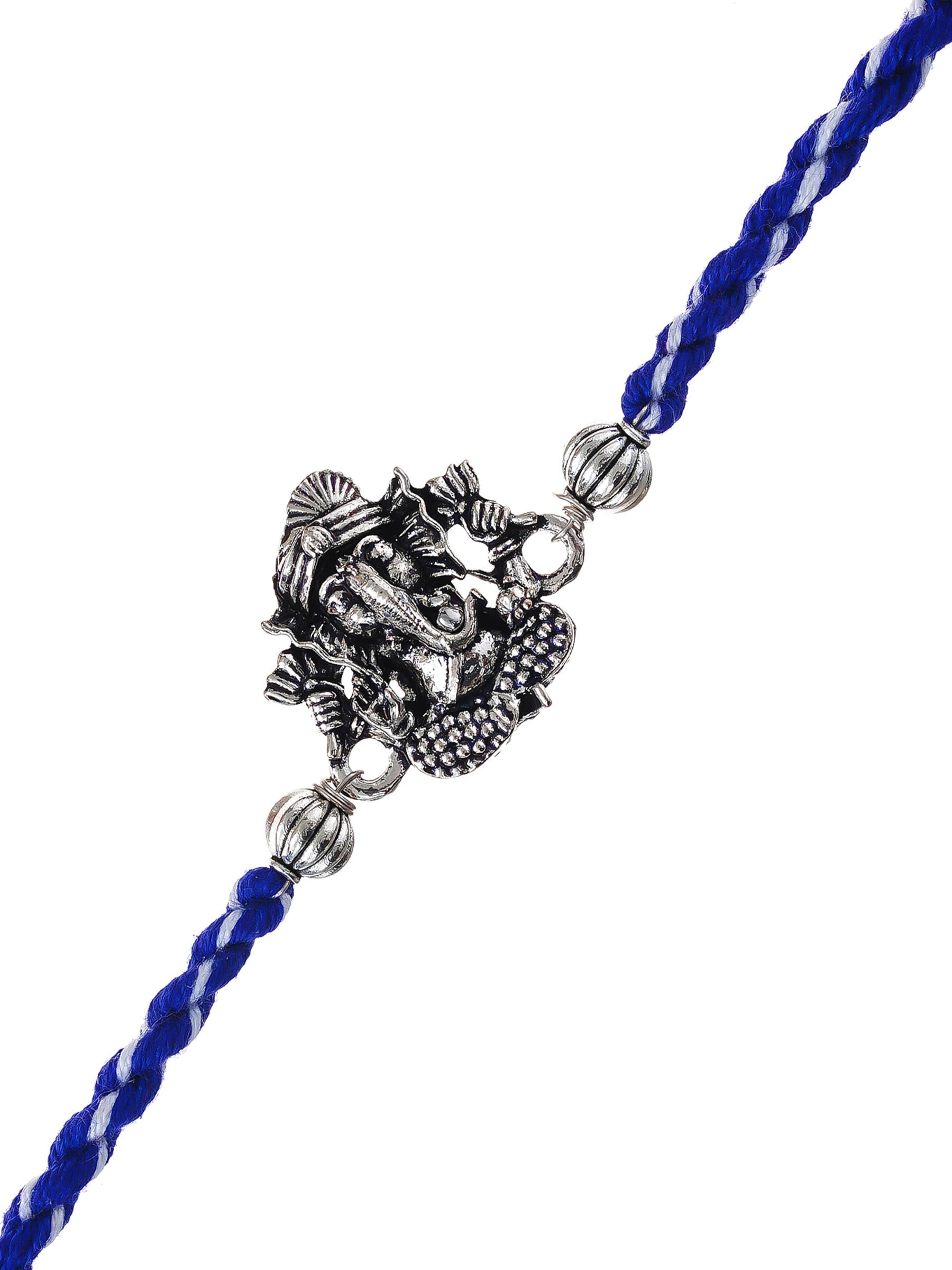 Ganesh Rakhi – Traditional Metal Rakhis – Free Chawal & Kumkum