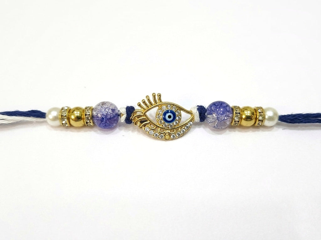 Evil Eye Blue & White Rakhi Set