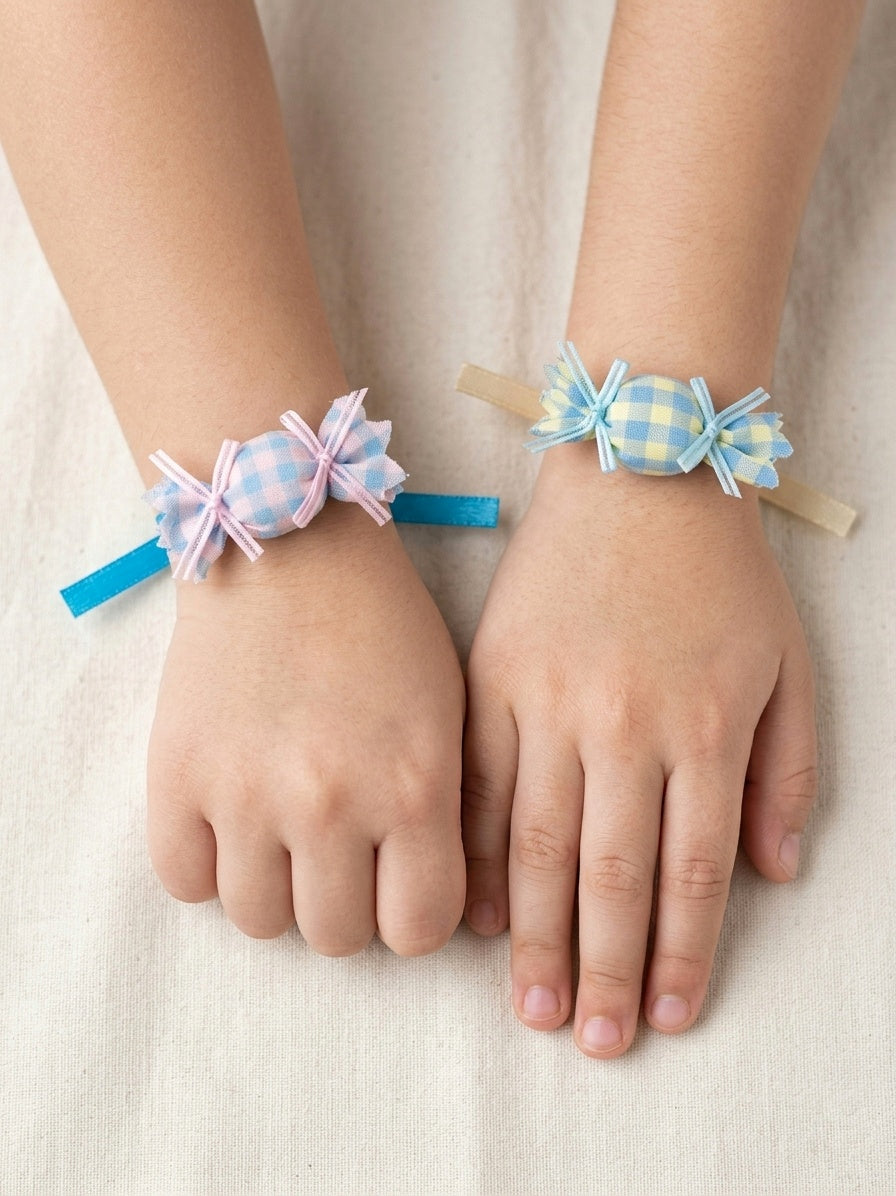 Pastel Candy Checkered Baby Rakhi Set