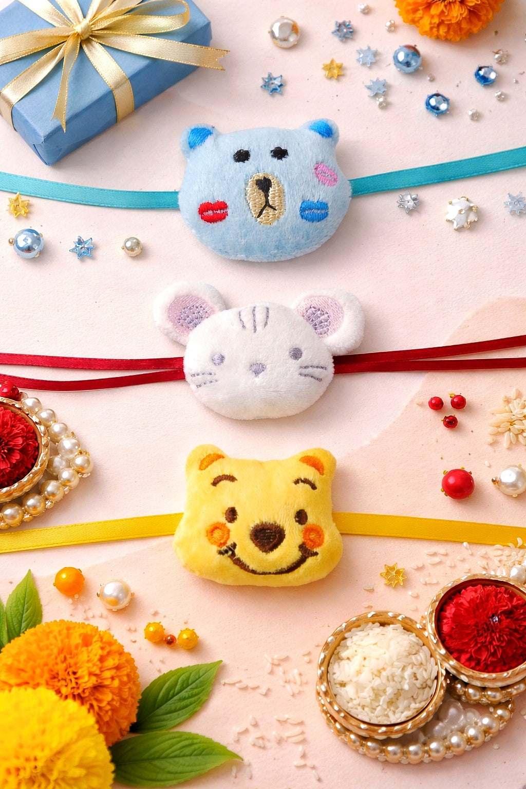 Premium Plush Character Rakhi Set