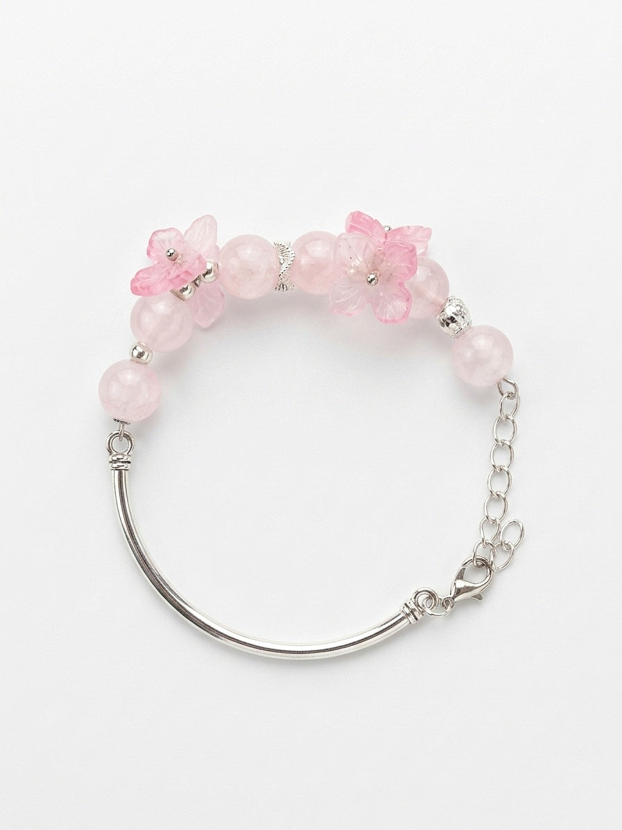 Rose Quartz Floral Rakhi