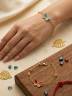 Butterfly Charm Bhai-Bhabhi Rakhi Set
