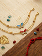 Butterfly Charm Bhai-Bhabhi Rakhi Set