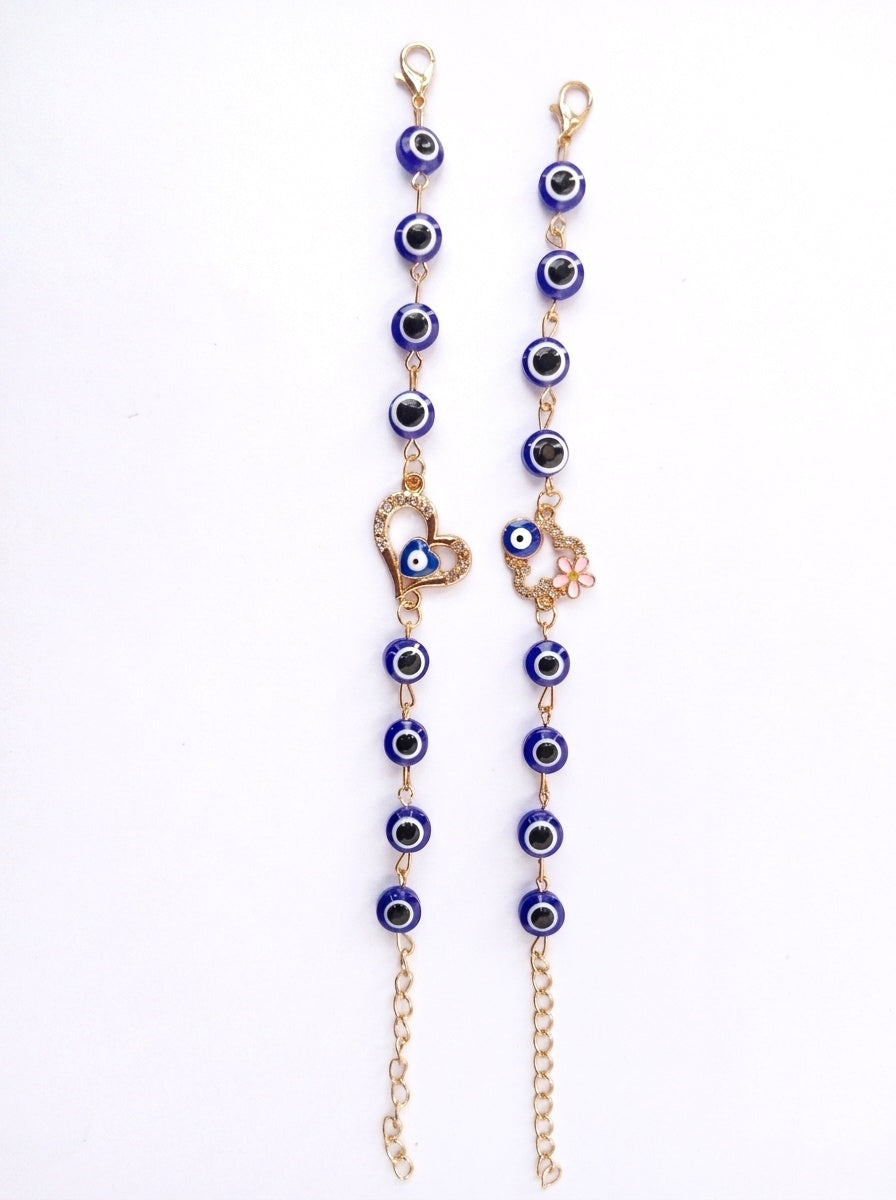 Heart & Floral Charms Bhaiya Bhabhi Rakhi Set