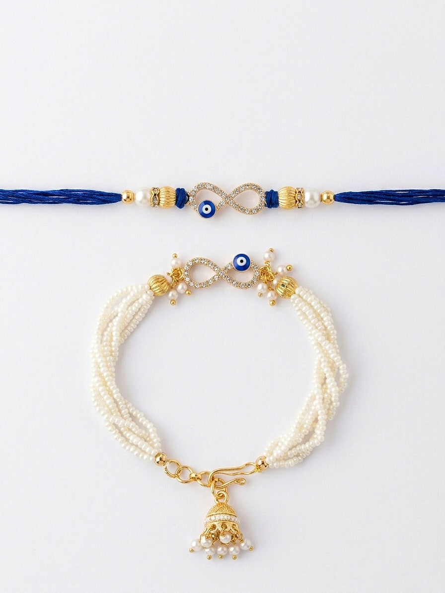 Evil Eye Infinity Bhaiya Bhabhi Rakhi Set