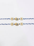 Evil Eye Pearl Rakhi Set Protective Eye Charm