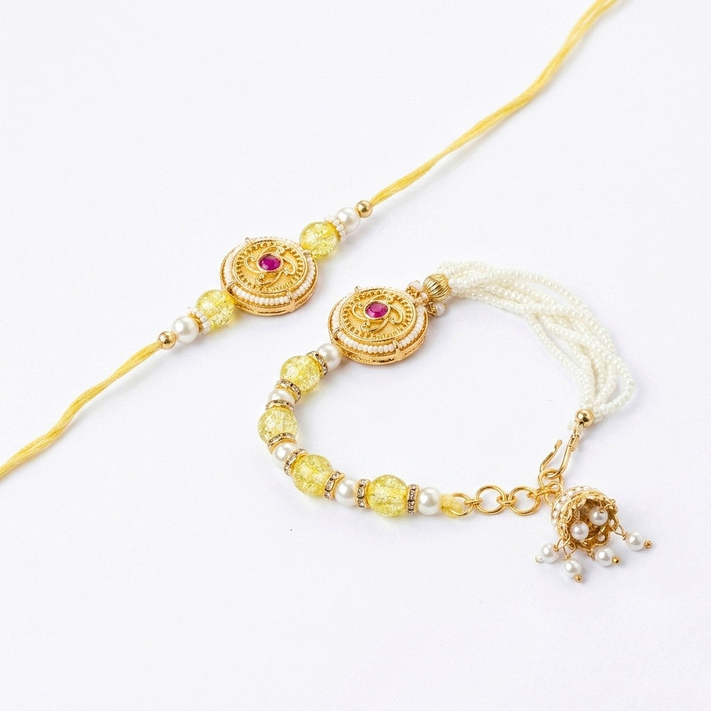 Pearl Bhaiya Bhabhi Rakhi Set