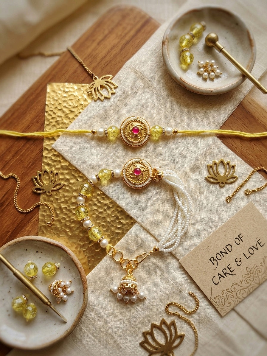 Pearl Bhaiya Bhabhi Rakhi Set