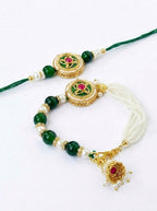 Emerald Green Bhaiya Bhabhi Rakhi Set