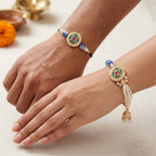 Royal Blue Bhaiya Bhabhi Rakhi Set