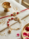 Ruby Red Bhaiya Bhabhi Rakhi Set