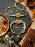 Golden Bhaiya Bhabhi Rakhi Set