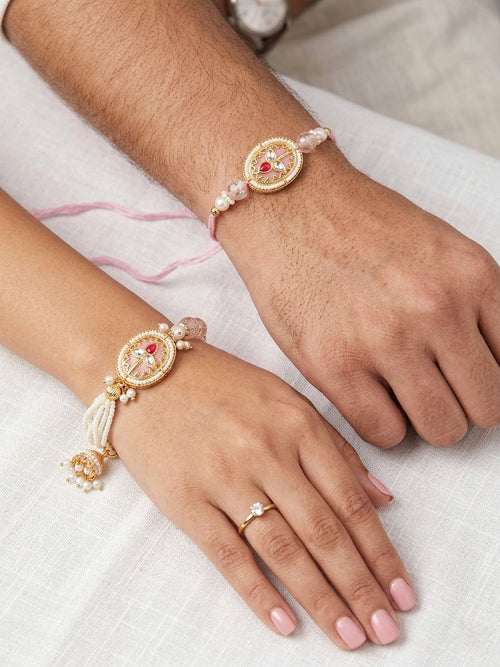 Blush Pink Bhaiya Bhabhi Rakhi Set