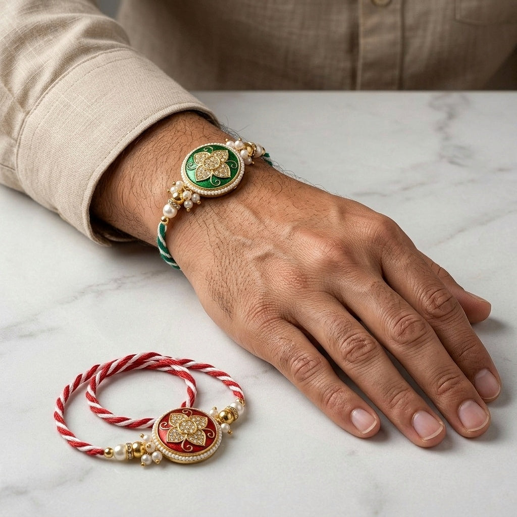 Floral Elegance Rakhi Set
