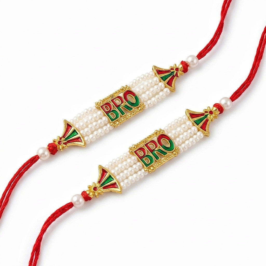 Designer Pearl Rakhi Set