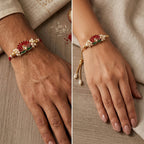 Lotus Pearl Bhaiya Bhabhi Rakhi Set