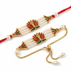 Lotus Ganesha Bhaiya Bhabhi Rakhi Set