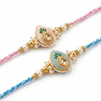 Royal Paisley Stone Rakhi Set