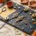 Royal Sapphire Bhaiya Bhabhi Rakhi Set
