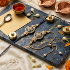 Royal Sapphire Bhaiya Bhabhi Rakhi Set