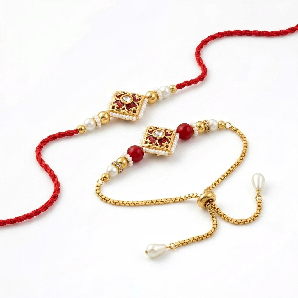 Ruby Elegance Bhaiya Bhabhi Rakhi Set