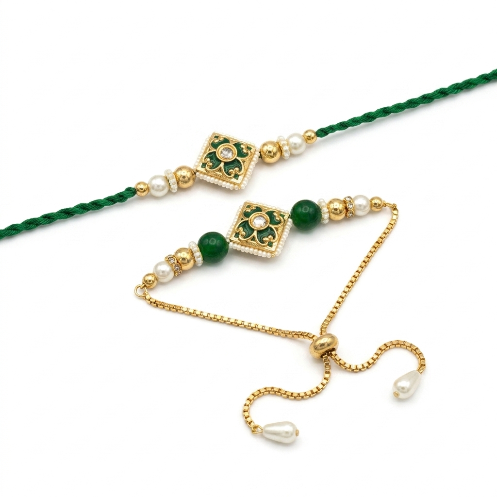 Emerald Grace Bhaiya Bhabhi Rakhi Set