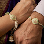 Mint Pearl Bhaiya Bhabhi Rakhi Set