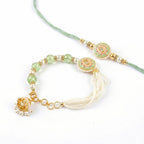 Mint Pearl Bhaiya Bhabhi Rakhi Set