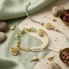 Mint Pearl Bhaiya Bhabhi Rakhi Set