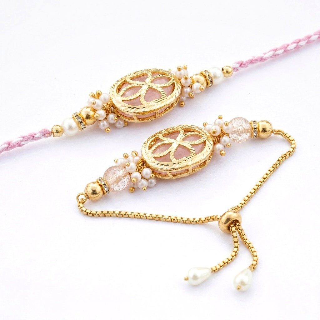 Blush Bloom Bhaiya Bhabhi Rakhi Set