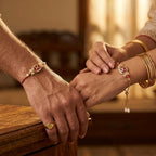 Crimson Bloom Bhaiya Bhabhi Rakhi Set