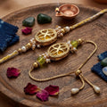 Golden Aura Bhaiya Bhabhi Rakhi Set