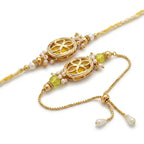Golden Aura Bhaiya Bhabhi Rakhi Set