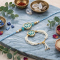 Sky Blue Designer Rakhi Set