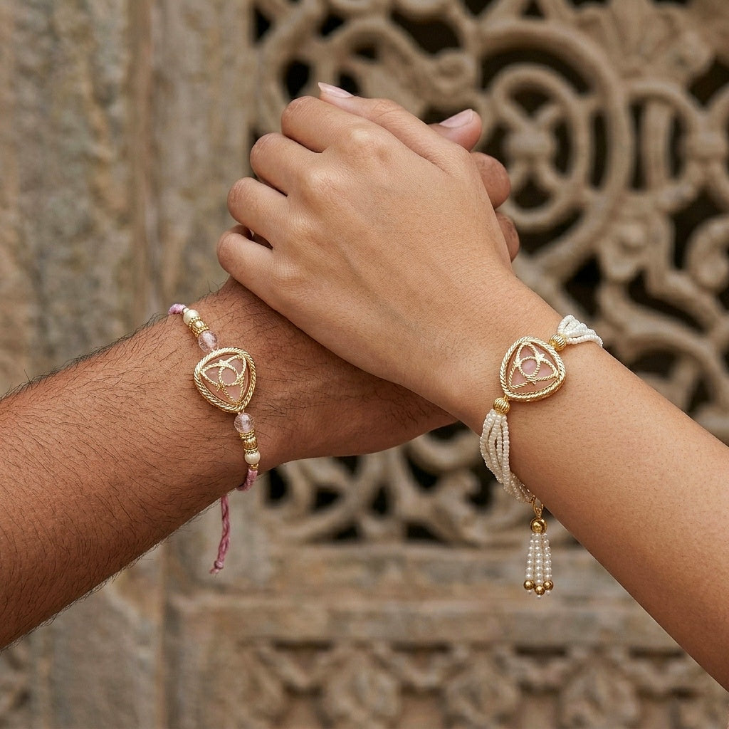 Blush Pink Designer Rakhi Set