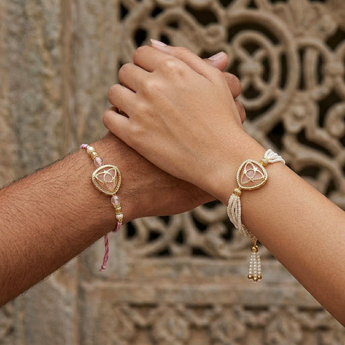 Blush Pink Designer Rakhi Set